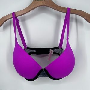 Victoria’s Secret PINK Neon Purple Heather Grey Wear Everywhere Push-Up Bra